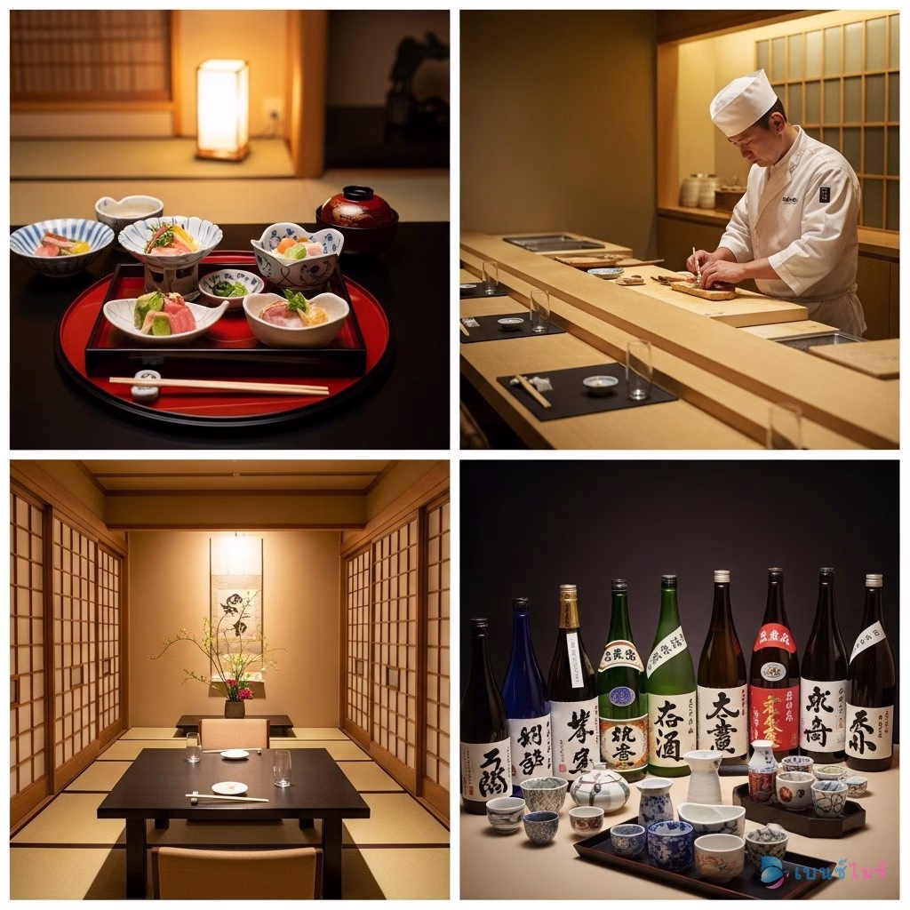 ประสบการณ์อาหาร Michelin ญี่ปุ่น Kaiseki Omakase Sushi ห้องส่วนตัว