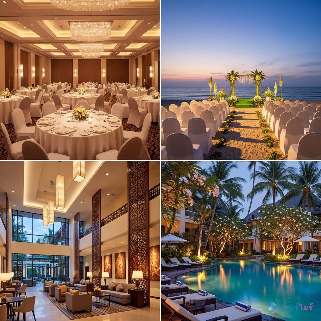 รีสอร์ทพัทยาสำหรับจัดงาน Outing บริษัท ห้องประชุมและพื้นที่จัดเลี้ยง