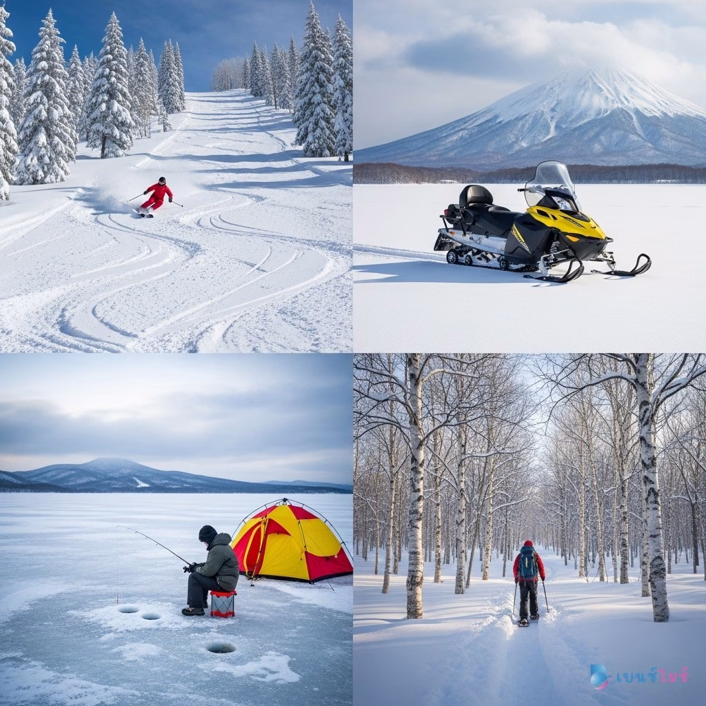 กิจกรรมหิมะ ฮอกไกโด สกี สโนว์โมบิล ตกปลาน้ำแข็ง