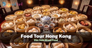 อาหารฮ่องกง ติ่มซำในเข่งไม้ไผ่พร้อมชาจีน สำหรับ Incentive Group