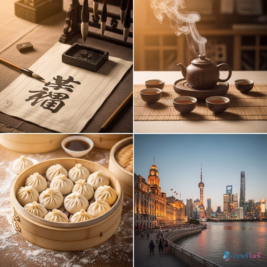 กิจกรรม Team Building จีน คัดลิกราฟี ชงชา Tai Chi ทำเกี๊ยว